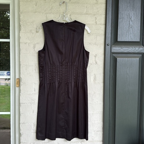 Theory Brynne “New Tuxedo” Black Satin Sleeveless Shift Dress Size 6 - Picture 9 of 15